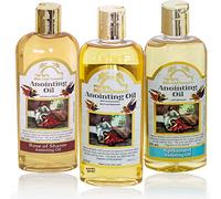 Bible Lands Treasure Huile d'onction pour prière Lot de 3 : Spikenard, Rose de Sharon, Myrrhe et Encens, Huile de bénédiction de joie 250 ml