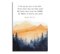 Bible Poster Psalm 121 Kitchen Wall Decor | Place gentle reminders near your daily routine with this scripture poster suited for kitchen(Unframed,16x24inch(40x60cm))