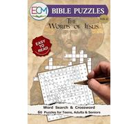 Bible Puzzles VOL 12: The Words of Jesus: Word Search & Crossword Puzzles Exploring Jesus’ teachings, parables, and conversations in Scripture With Easy-to-Read Print for Relaxation.