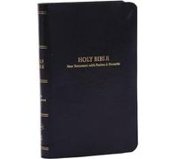 Bible Sainte KJV : Nouveau Testament de poche avec Psaumes et Proverbes, cuir souple noir, lettres rouges, impression confortable : Version King James