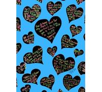 Bible Scripture Hearts, Blue And Black, Motivational Words From God, 200 Unlined, Floral Detailed Page, 8x11, Hardcover Journal, Art Pad, Sketchbook, ... By: Artist Mary Elisabeth Linder @ MaryEMade