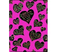 Bible Scripture Hearts, Pink And Black, Motivational Words From God, 200 Unlined, Floral Detailed Page, 8x11, Hardcover Journal, Art Pad, Sketchbook, ... By: Artist Mary Elisabeth Linder @ MaryEMade