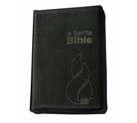 Bible Segond NEG compacte : couverture souple, fibrocuir noir, avec zipper, tranche or et onglets