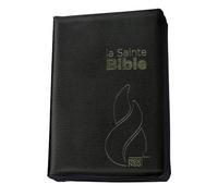 Bible Segond NEG compacte : couverture souple, fibrocuir noir, avec zipper, tranche or et onglets