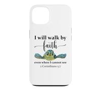 Bible Verse 2 Corinthians 5:7 Walk by Faith God Sea Turtle Coque pour iPhone 13