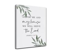 Bible Verse Canvas Print As for Me and My House We Will Serve the Lord Christian Wall Art for Home Living Room Church Faith and Family Decor(Unframed,16x24inch(40x60cm))