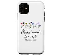 Bible Verse Matthew 11 28 Make Room for Rest Trust God Jesus Coque pour iPhone 11