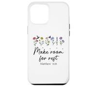 Bible Verse Matthew 11 28 Make Room for Rest Trust God Jesus Coque pour iPhone 12 Pro Max