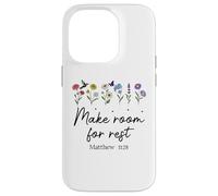 Bible Verse Matthew 11 28 Make Room for Rest Trust God Jesus Coque pour iPhone 14 Pro