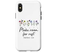 Bible Verse Matthew 11 28 Make Room for Rest Trust God Jesus Coque pour iPhone X/XS