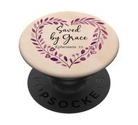 Bible Verse Saved by Grace Through Faith Scripture God Quote PopSockets PopGrip Adhésif