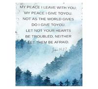 Bible Verse Watercolor Landscape John 14 27 Peace I Leave with You Inspirational Wall Art Print(Unframed,08x12inch(20x30cm))