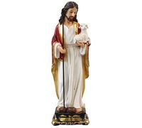 Biblegifts florentin de Jésus Bon Pasteur Statue 12,7 cm (13 cm) traditionnel Design italien Résine Christ de transport bébé Agneau Doré Collection dans une boîte à partir de