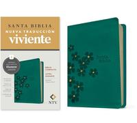 Biblia compacta NTV, letra gigante con Filament: Sentipiel, Turquesa Floral, Letra Roja With Ribbon Marker