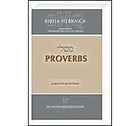 Biblia Hebraica Quinta (Bhq). Gesamtwerk Zur Fortsetzung / Proverbs