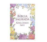 Biblia King James 1611 - Capa semi luxo flores coloridas (Em Portugues do Brasil)