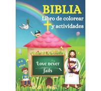 Biblia Libro de actividades y para colorear para niños de 4 a 8 años: Hermoso cuaderno de trabajo bíblico para niños de 4 a 8 años | Aprender y ... colorear versículos bíblicos y mucho más