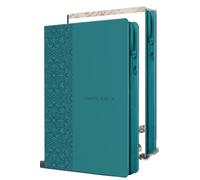 Biblia Reina Valera 1960 letra grande. Símil piel aguamarina, cremallera, tamaño manual