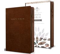Biblia Reina Valera 1960 letra grande. Símil piel canela, cremallera, tamaño manual