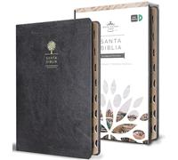 Biblia Reina Valera 1960 letra grande. Símil piel negra con índice, tamaño manual