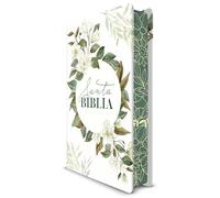 Biblia Rvr 1960 Letra Grande Tamaño Manual, Tapa Dura Con Flores Blancas Y Canto S Pintados / Spanish Bible Rvr 1960 Handy Size White Flowers Sprayed Edges