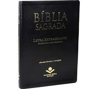 Bíblia Sagrada - Letra Extra Gigante. Capa em Couro Bonded com Índice Digital. Preta