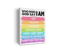 Biblical Truths for Kids Christian Wall Art Canvas Painting Bible Verse Print Inspirational Affirmations for Childrens Room Sunday School Nursery Home Decor(Unframed,08x12inch(20x30cm))