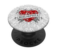 Bibliophile Tatouage Bibliophile Bibliophile Bibliophile Bibliothèque Coeur Blanc PopSockets PopGrip Adhésif