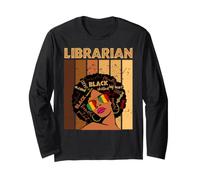 Bibliothécaire Afro Afro-Américaines Mois de l'histoire des Noirs Manche Longue