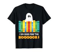 Bibliothécaire de Lecture de Livres fantômes drôle pour Halloween T-Shirt Graphique avec Valeur, Homme, Noir, L