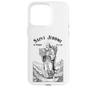 Bibliothécaire Patron Saint Jérôme Bookish Reader Livre bibliothécaire Coque pour iPhone 15 Pro Max