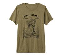 Bibliothécaire Patron Saint Jérôme Bookish Reader Livre bibliothécaire T-Shirt Haut de Gamme
