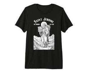 Bibliothécaire Patron Saint Jérôme Bookish Reader Livre bibliothécaire T-Shirt Haut de Gamme