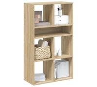 Bibliothek Bücherregal 66x31x112 cm in Sonoma Eiche, Stabiles aus Holzwerkstoff für Wohnzimmer & Büro, Hohes Bücherregal mit Wandbefestigung, Vielseitiges Regal zur Aufbewahrung und Dekoration