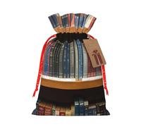 Bibliothèque 1 sac cadeau imprimé avec cordon de serrage, sachets réutilisables, cadeaux de fête, mariage, festival, anniversaire