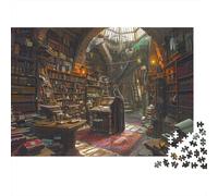 Bibliothèque 1000 Pièces Puzzle Adultes Librairie Magique Lumineux De Jeu Coloré Puzzle Aide À La Relaxation Cadeau Unique Classiques Décor À La Maison Challenge Puzzle 1000pcs (75x50cm)