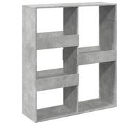 Bibliothèque 100x33x115cm Gris Béton Bois d'Ingénierie 5 Étagères | Cloison séparatrice,séparateur de pièce,rangement livres,DVD,appareils multimédias,surface lisse,fixation murale requise