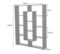 Happy Garden Bibliothèque Emily – Meuble de rangement moderne, 11 étagères multiformes – Blanche