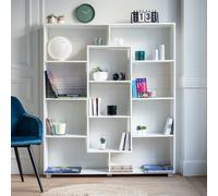 Happy Garden Bibliothèque avec 11 emplacements, Blanche Emily. Meuble de Rangement au Design Moderne pour Salon Chambre ou Bureau. Étagères de rangements pour Livres et décorations.