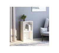 vidaXL Bibliothèque 2 niveaux en bois d'ingénierie Blanc 40x30x76,5 cm