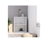 Bibliothèque - - 2 niveaux - Blanc - 60x30x76,5 cm - Bois d'aggloméré