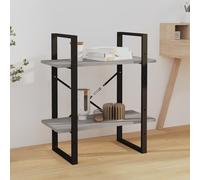 Bibliothèque 2 Niveaux Sonoma Gris 60x30x70cm Bois d'Ingénierie Etagère vidaXL
