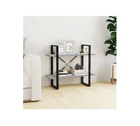 Bibliothèque 2 niveaux Sonoma gris 80x30x70cm Bois d'ingénierie821313