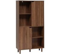 5five - bibliothèque 2 portes slidy bois foncé