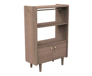 Bibliothèque 2 portes et 1 penderie en bois avec boutons métal - jazzy marron TU