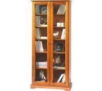 Bibliothèque 2 Portes Vitrées Merisier 5 Tablettes L 82.4 H 182.2 P 33 cm - L 82.4 x l 33 x H 182.2 cm marron G