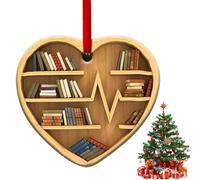 Bibliothèque 2D Bibliothèque Cœur Ornement - Créatif Mode de Bibliothèque Lire Ornements 2D et Lovers Coeur Ornement pour Famille
