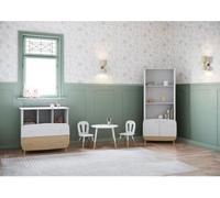 Bibliotheque 2T / 2P - FIRMIANA - style scandinave - Blanc mat / chene kronberg - 77.4 x 36.6 x 177 cm - DEMEYERE