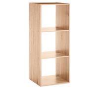 Bibliothèque 3 Compartiments - Chêne Naturel - 34,4 x 32 x 100,5 cm
