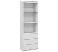 HOMCOM Bibliothèque Meuble de Rangement Haute de 180 cm avec 3 étagères et 3 tiroirs en Bois 60 x 35 x 180 cm Blanc